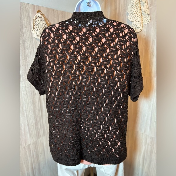 Jones New York Chocolate Knit Top Cardigan - Picture 2 of 5